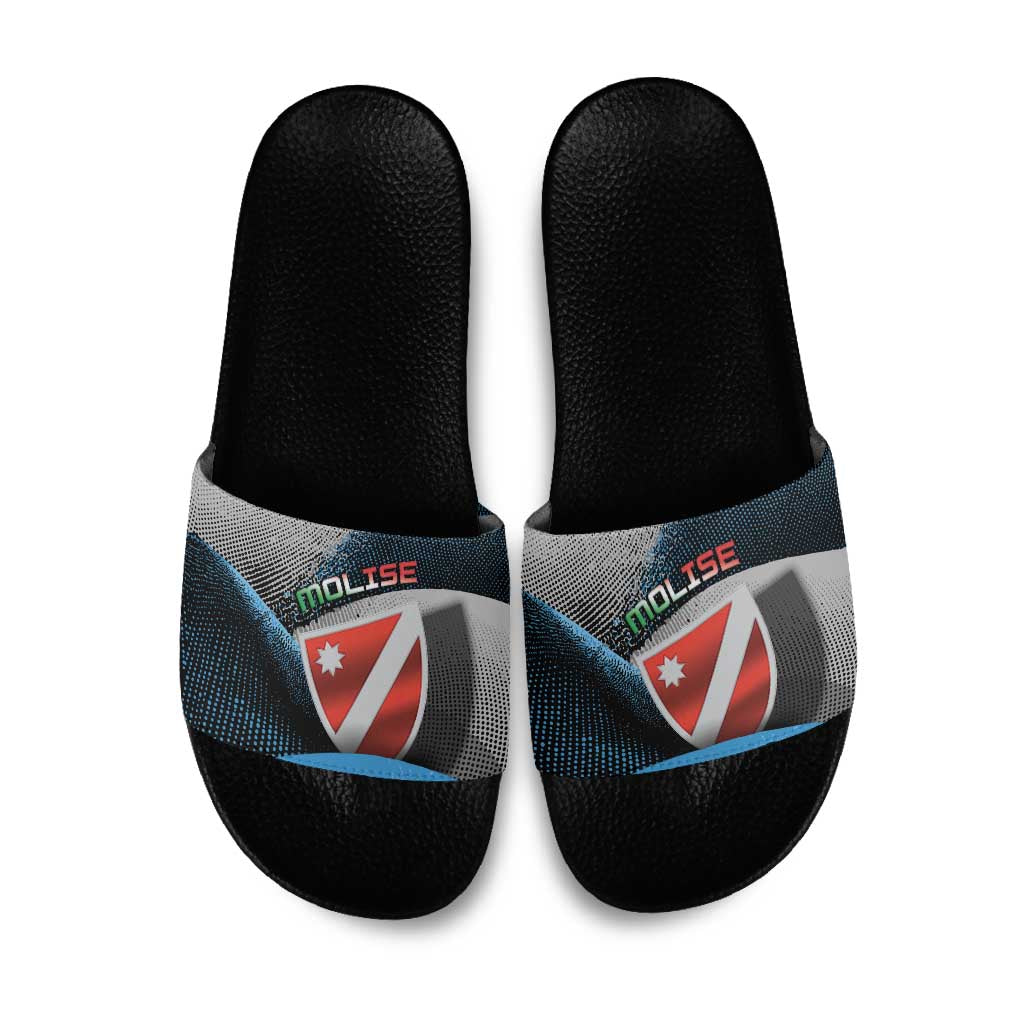 Italy Molise Slide Sandals Coat Of Arms With Dynamic Dot Patterns