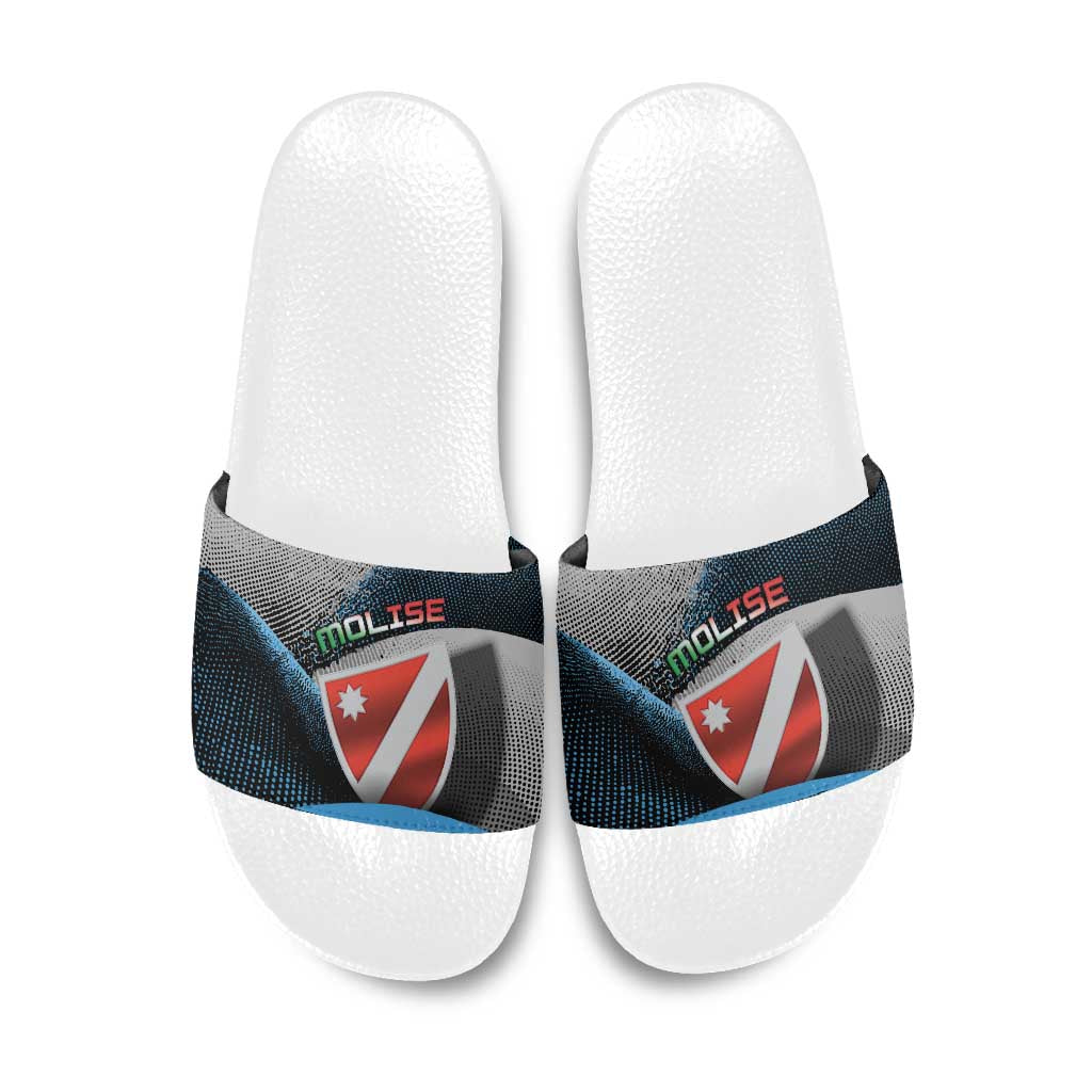 Italy Molise Slide Sandals Coat Of Arms With Dynamic Dot Patterns