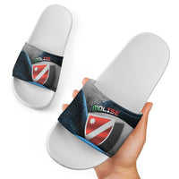 Italy Molise Slide Sandals Coat Of Arms With Dynamic Dot Patterns