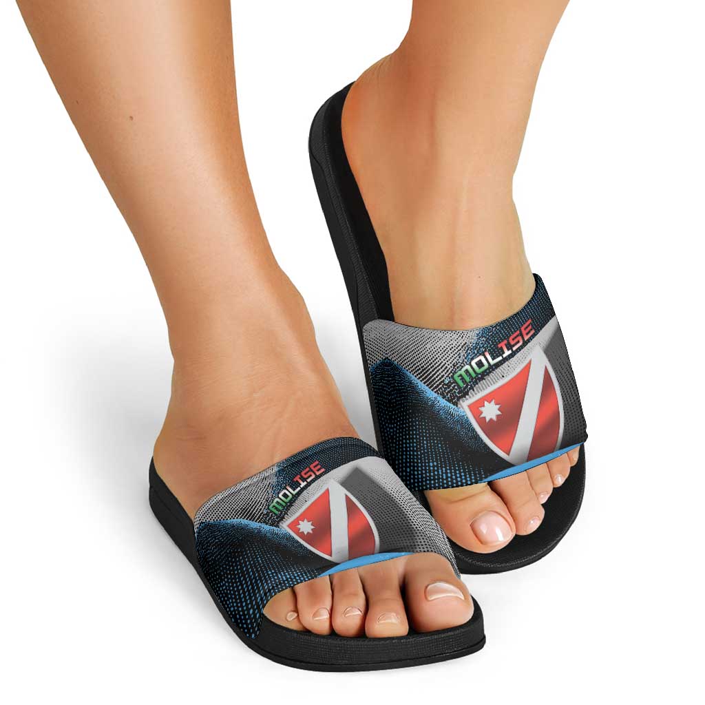 Italy Molise Slide Sandals Coat Of Arms With Dynamic Dot Patterns