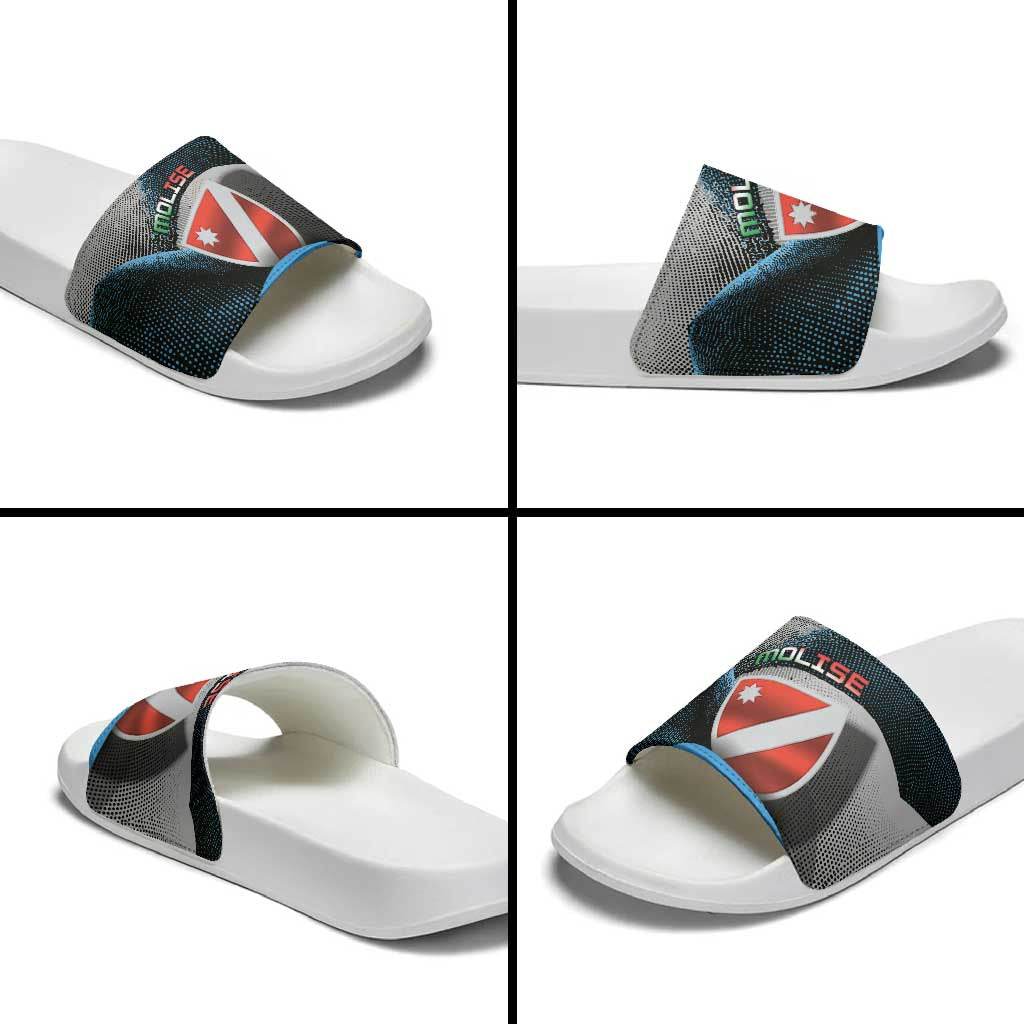 Italy Molise Slide Sandals Coat Of Arms With Dynamic Dot Patterns