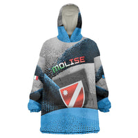 Personalized Italy Molise Wearable Blanket Hoodie Coat Of Arms With Dynamic Dot Patterns
