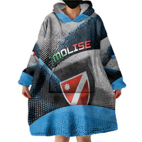 Personalized Italy Molise Wearable Blanket Hoodie Coat Of Arms With Dynamic Dot Patterns