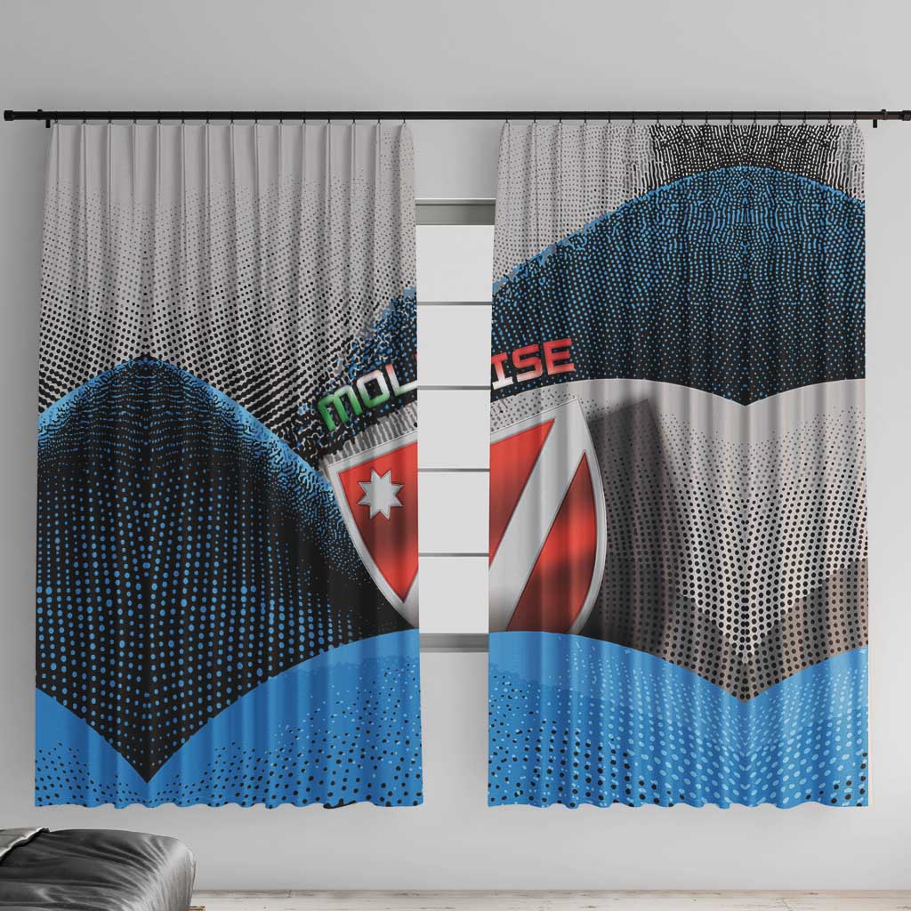 Italy Molise Window Curtain Coat Of Arms With Dynamic Dot Patterns