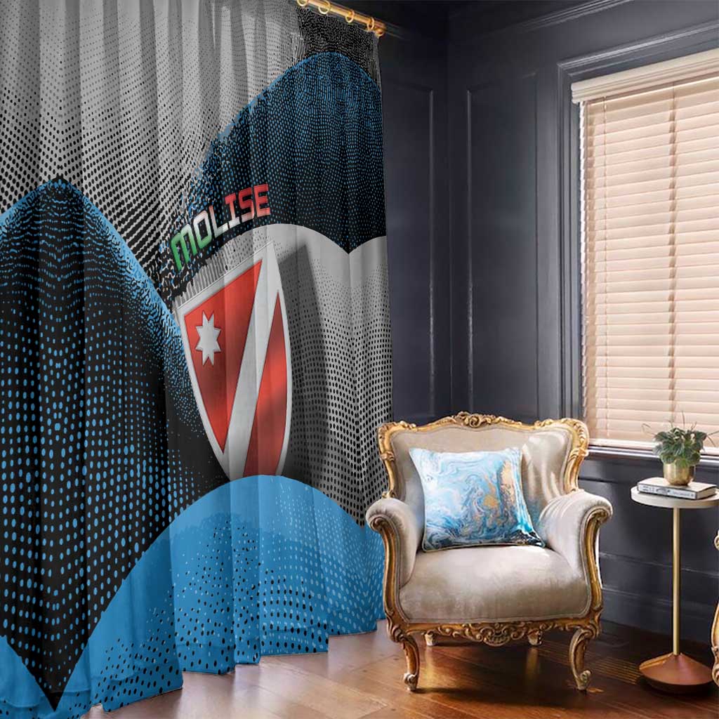 Italy Molise Window Curtain Coat Of Arms With Dynamic Dot Patterns