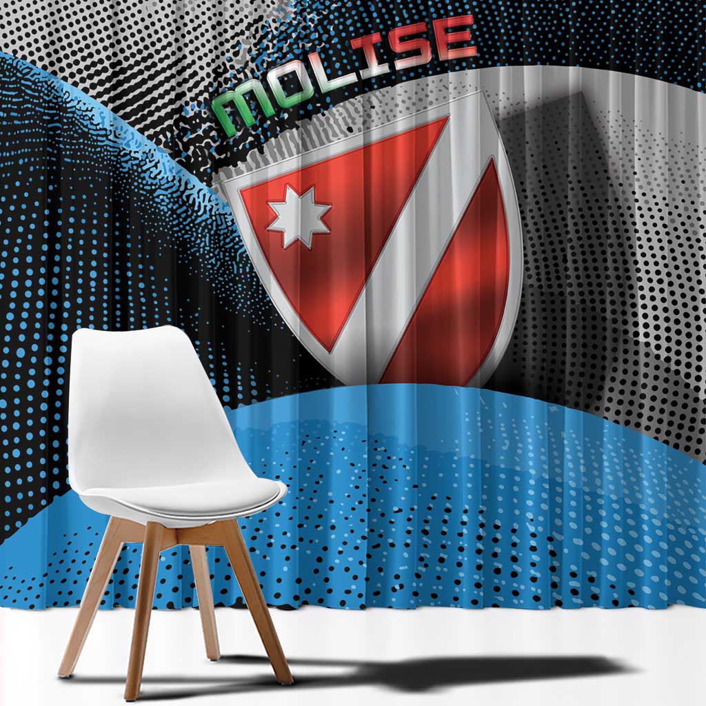 Italy Molise Window Curtain Coat Of Arms With Dynamic Dot Patterns