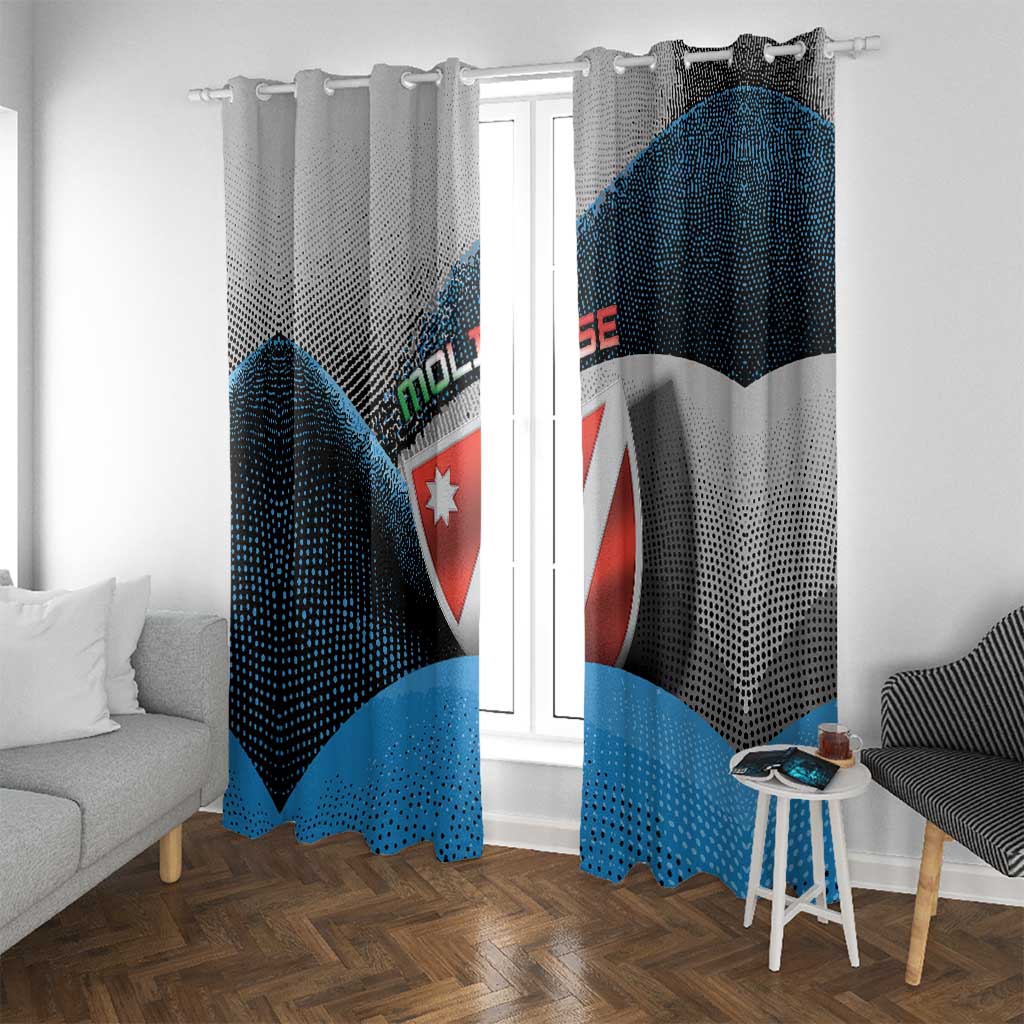 Italy Molise Window Curtain Coat Of Arms With Dynamic Dot Patterns