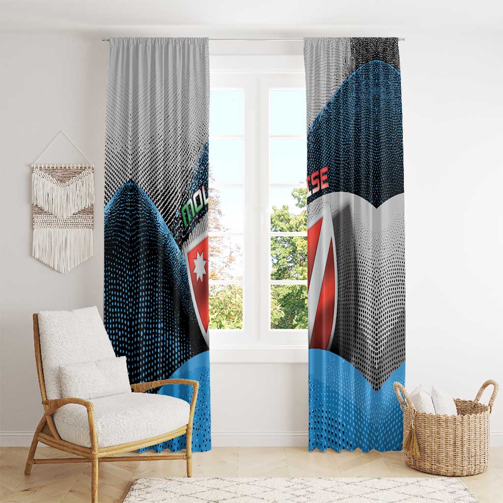 Italy Molise Window Curtain Coat Of Arms With Dynamic Dot Patterns