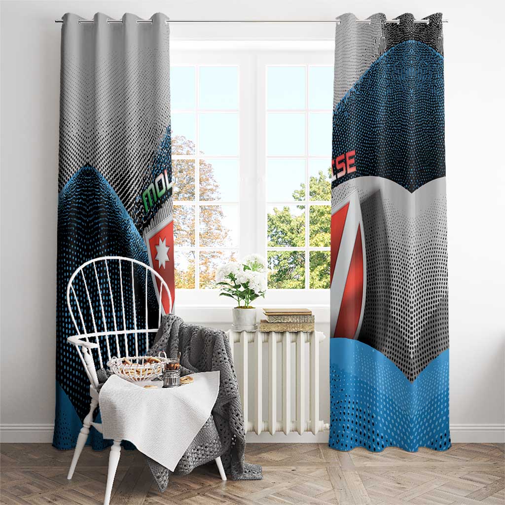Italy Molise Window Curtain Coat Of Arms With Dynamic Dot Patterns