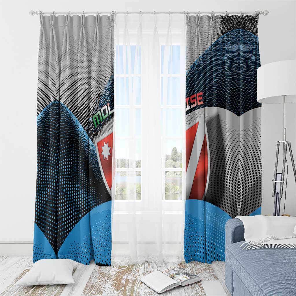 Italy Molise Window Curtain Coat Of Arms With Dynamic Dot Patterns