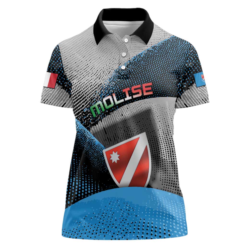 Personalized Italy Molise Women Polo Shirt Coat Of Arms With Dynamic Dot Patterns