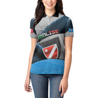 Personalized Italy Molise Women Polo Shirt Coat Of Arms With Dynamic Dot Patterns