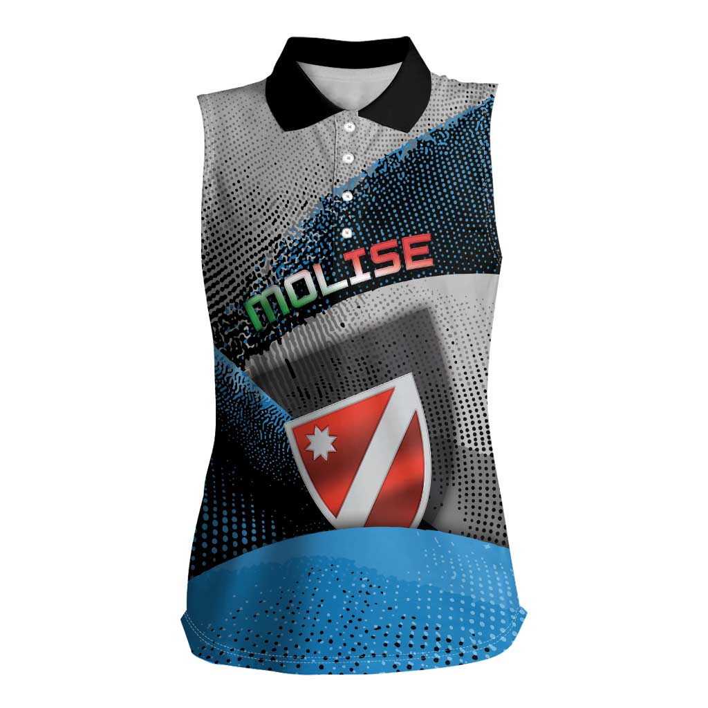 Personalized Italy Molise Women Sleeveless Polo Shirt Coat Of Arms With Dynamic Dot Patterns