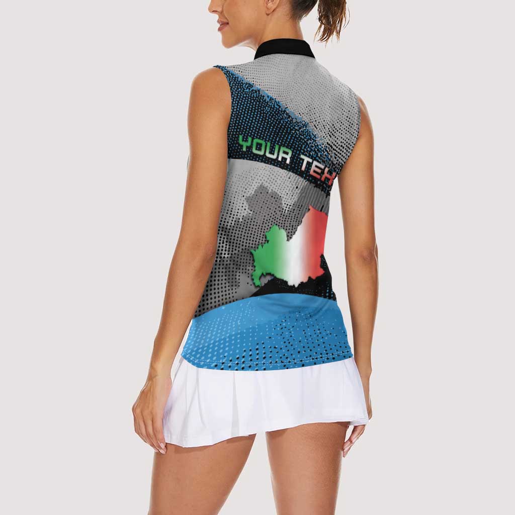 Personalized Italy Molise Women Sleeveless Polo Shirt Coat Of Arms With Dynamic Dot Patterns