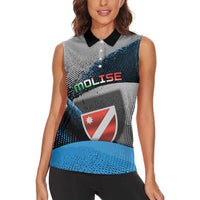 Personalized Italy Molise Women Sleeveless Polo Shirt Coat Of Arms With Dynamic Dot Patterns