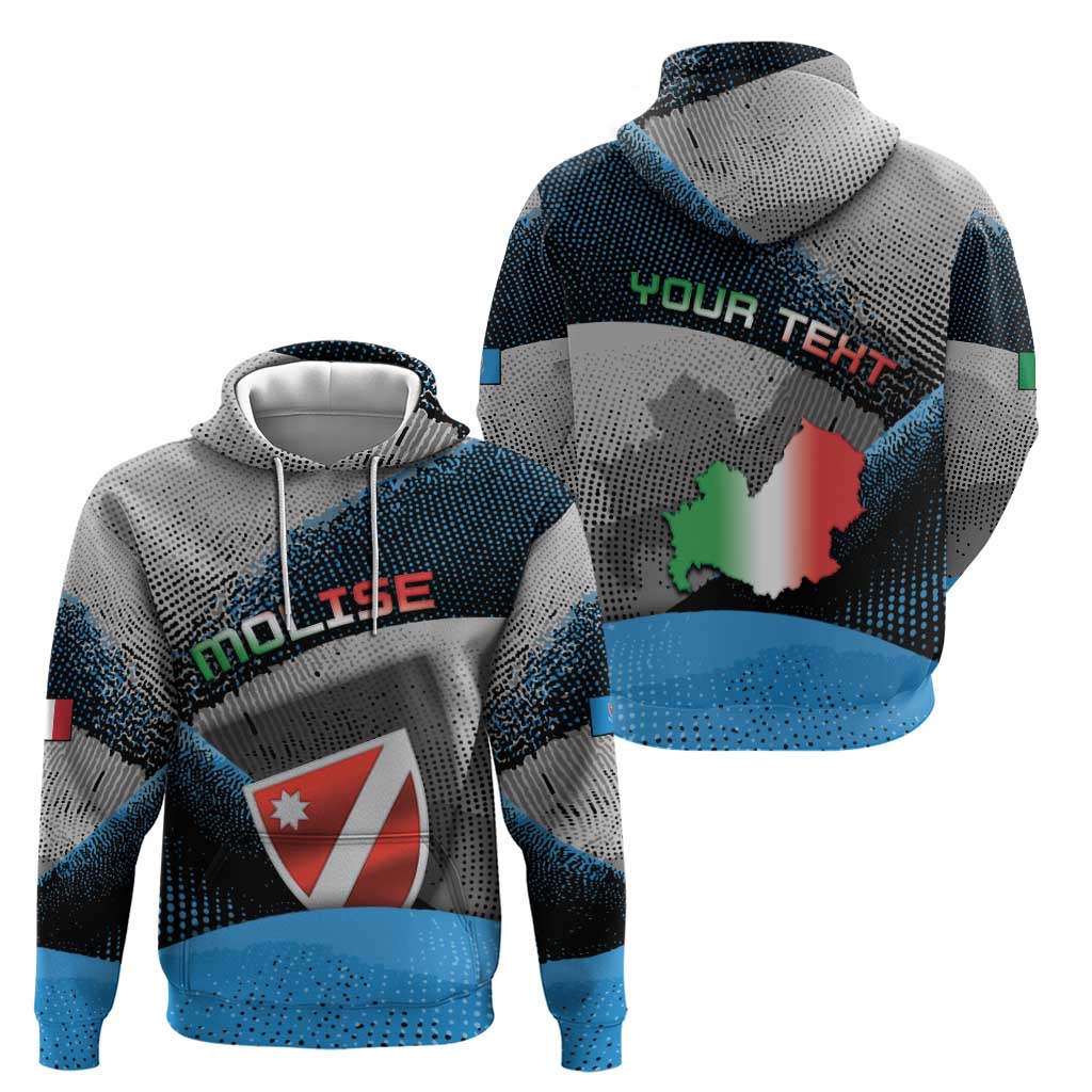 Personalized Italy Molise Zip Hoodie Coat Of Arms With Dynamic Dot Patterns