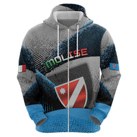 Personalized Italy Molise Zip Hoodie Coat Of Arms With Dynamic Dot Patterns