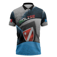 Personalized Italy Molise Zipper Polo Shirt Coat Of Arms With Dynamic Dot Patterns