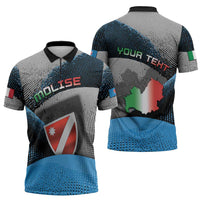 Personalized Italy Molise Zipper Polo Shirt Coat Of Arms With Dynamic Dot Patterns