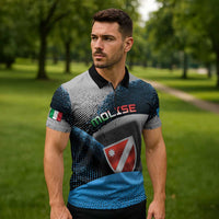 Personalized Italy Molise Zipper Polo Shirt Coat Of Arms With Dynamic Dot Patterns