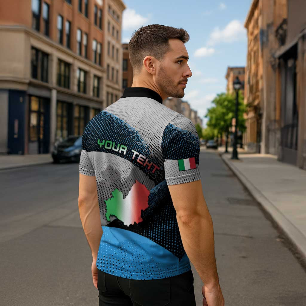 Personalized Italy Molise Zipper Polo Shirt Coat Of Arms With Dynamic Dot Patterns