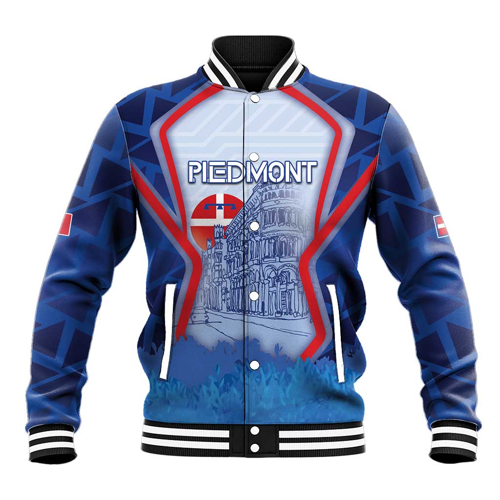 Custom Italy Piedmont Baseball Jacket Capital Turin Urban Sketch