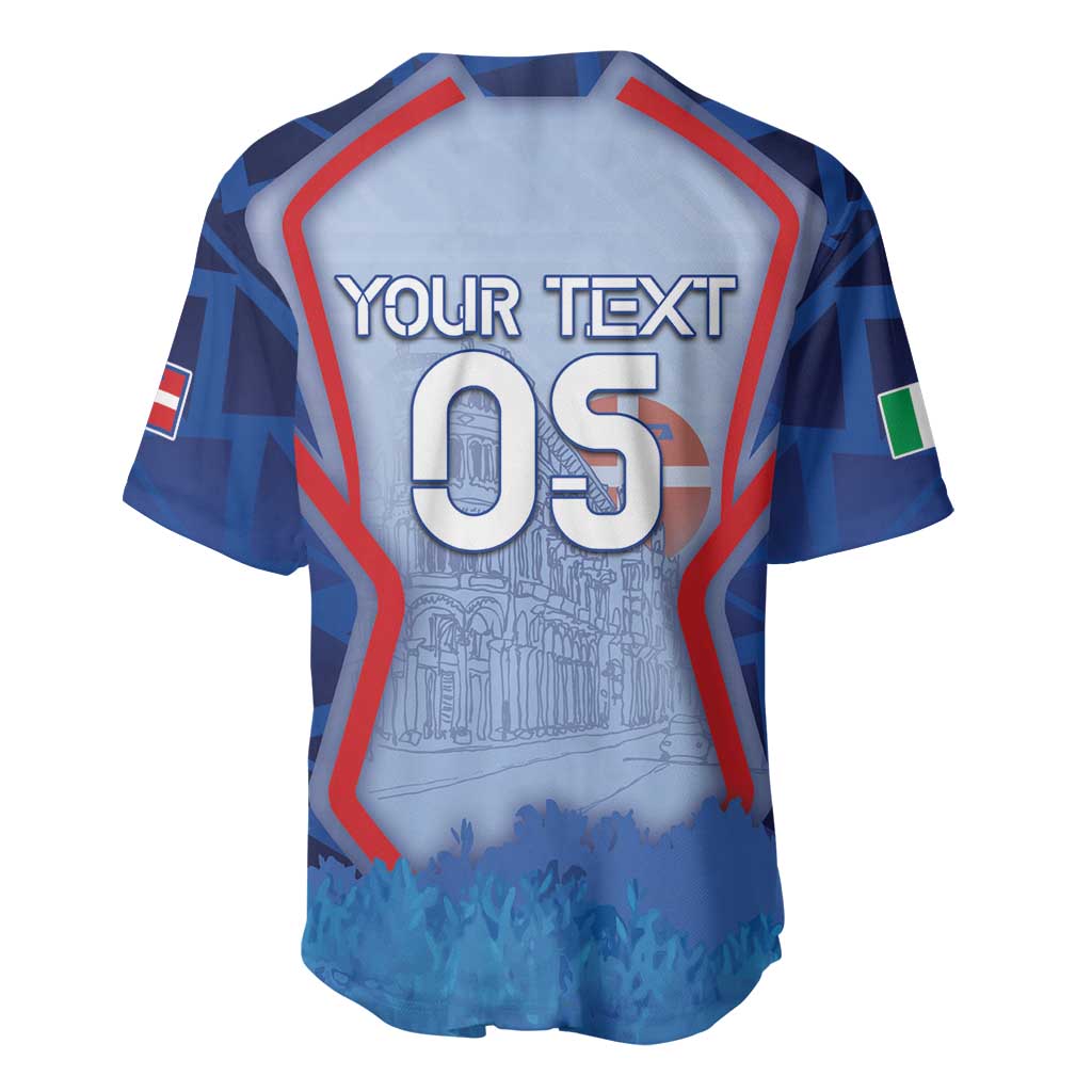Custom Italy Piedmont Baseball Jersey Capital Turin Urban Sketch