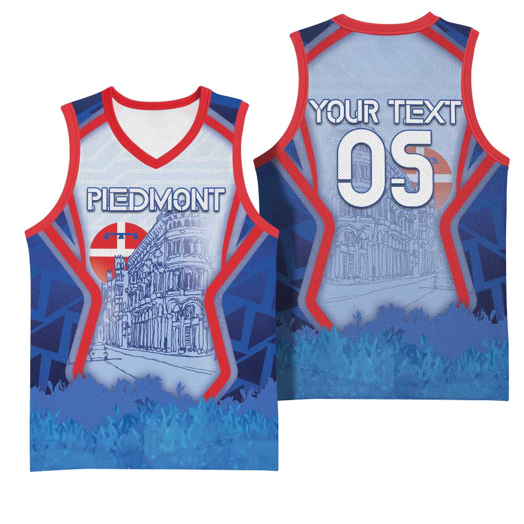 Custom Italy Piedmont Basketball Jersey Capital Turin Urban Sketch