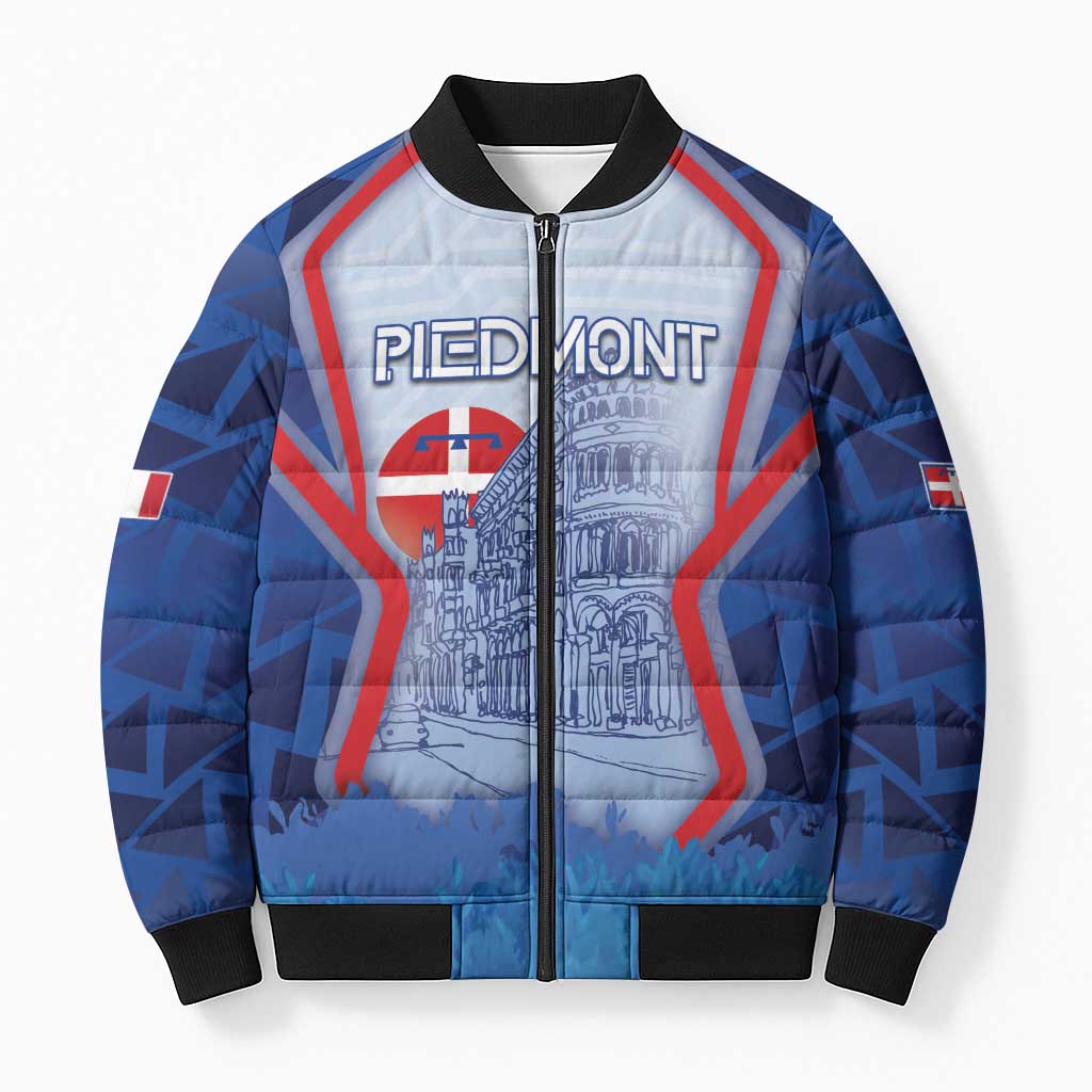 Custom Italy Piedmont Bomber Puffer Jacket Capital Turin Urban Sketch