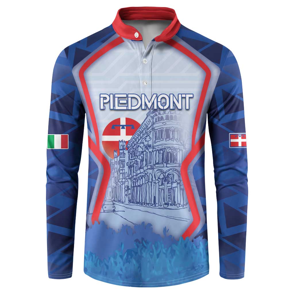 Custom Italy Piedmont Button Sweatshirt Capital Turin Urban Sketch
