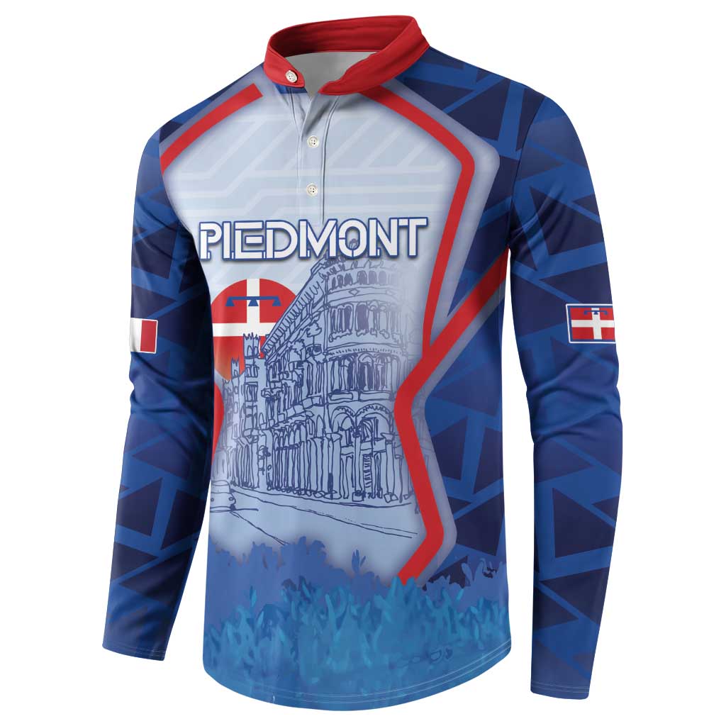Custom Italy Piedmont Button Sweatshirt Capital Turin Urban Sketch