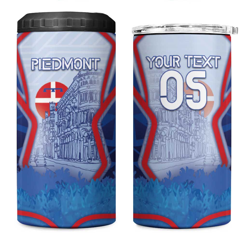 Custom Italy Piedmont 4 in 1 Can Cooler Tumbler Capital Turin Urban Sketch