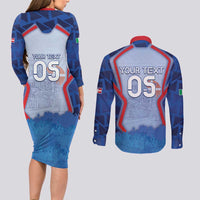 Custom Italy Piedmont Couples Matching Long Sleeve Bodycon Dress and Long Sleeve Button Shirt Capital Turin Urban Sketch