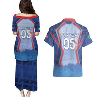 Custom Italy Piedmont Couples Matching Puletasi and Hawaiian Shirt Capital Turin Urban Sketch