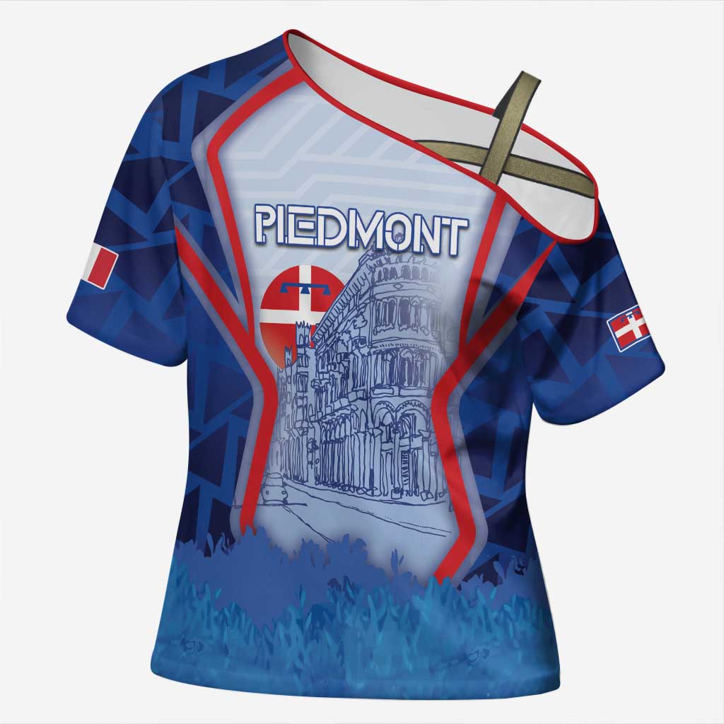 Custom Italy Piedmont Cross Shoulder Shirt Capital Turin Urban Sketch