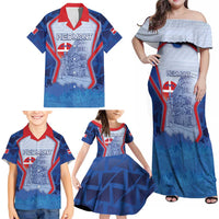 Custom Italy Piedmont Family Matching Off Shoulder Maxi Dress and Hawaiian Shirt Capital Turin Urban Sketch