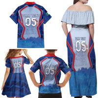 Custom Italy Piedmont Family Matching Off Shoulder Maxi Dress and Hawaiian Shirt Capital Turin Urban Sketch