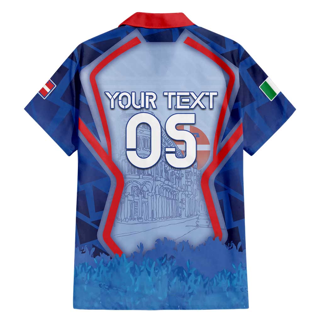 Custom Italy Piedmont Family Matching Off Shoulder Short Dress and Hawaiian Shirt Capital Turin Urban Sketch