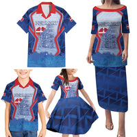 Custom Italy Piedmont Family Matching Puletasi and Hawaiian Shirt Capital Turin Urban Sketch