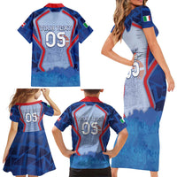 Custom Italy Piedmont Family Matching Short Sleeve Bodycon Dress and Hawaiian Shirt Capital Turin Urban Sketch