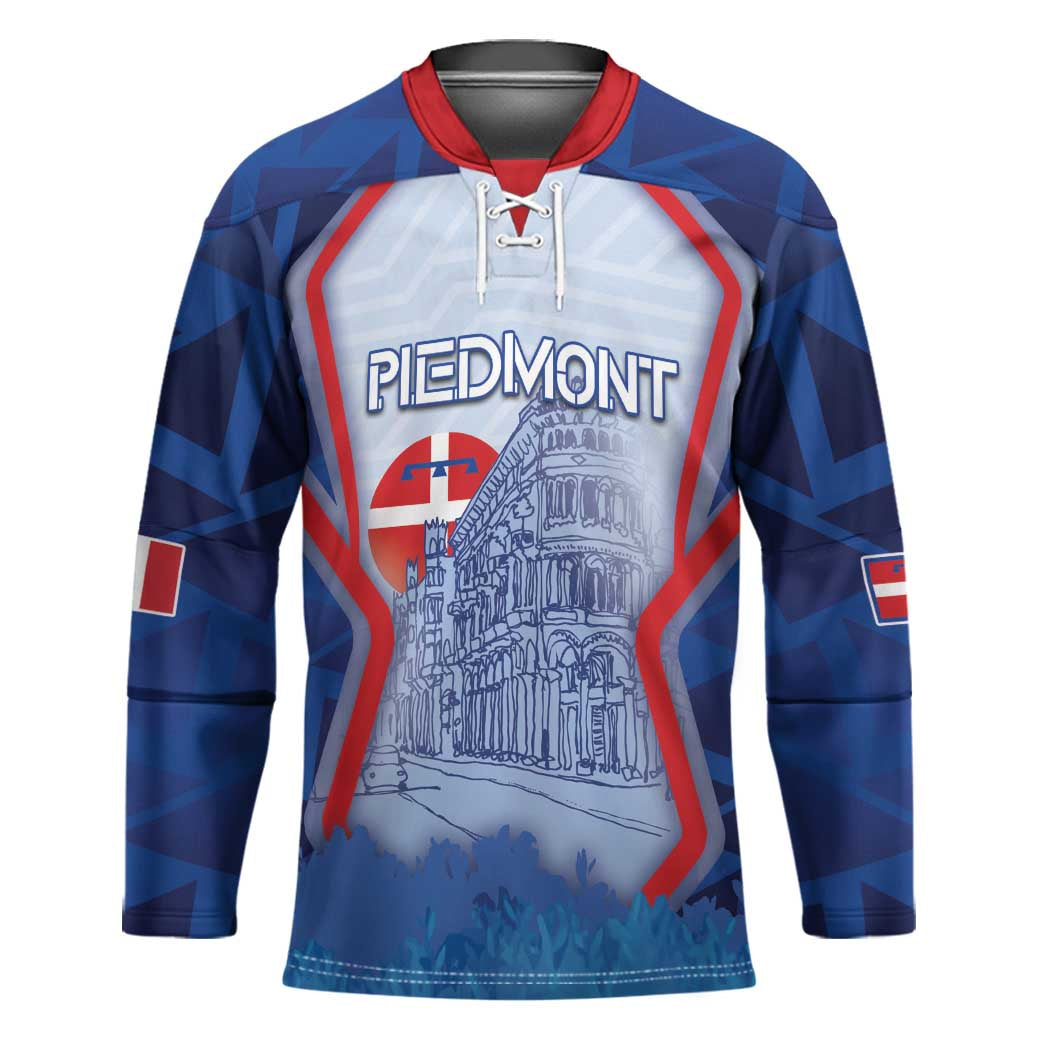 Custom Italy Piedmont Hockey Jersey Capital Turin Urban Sketch