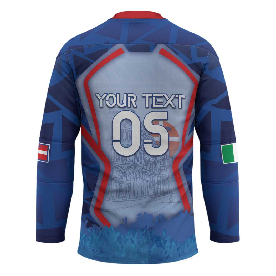 Custom Italy Piedmont Hockey Jersey Capital Turin Urban Sketch