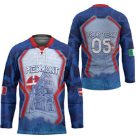 Custom Italy Piedmont Hockey Jersey Capital Turin Urban Sketch