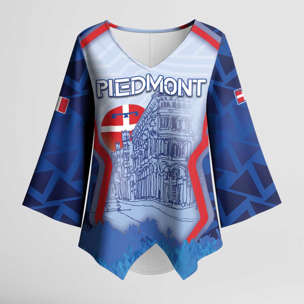 Custom Italy Piedmont Kimono Sleeve Blouse Capital Turin Urban Sketch