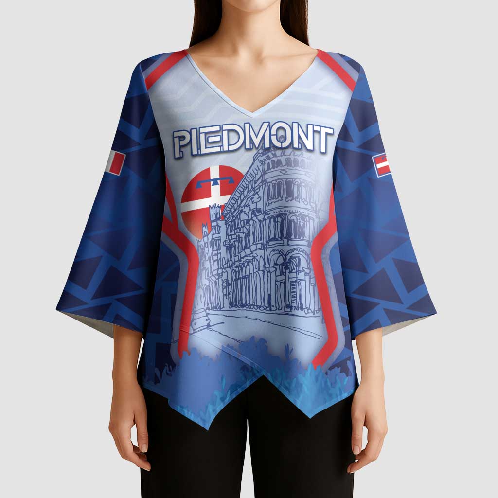 Custom Italy Piedmont Kimono Sleeve Blouse Capital Turin Urban Sketch