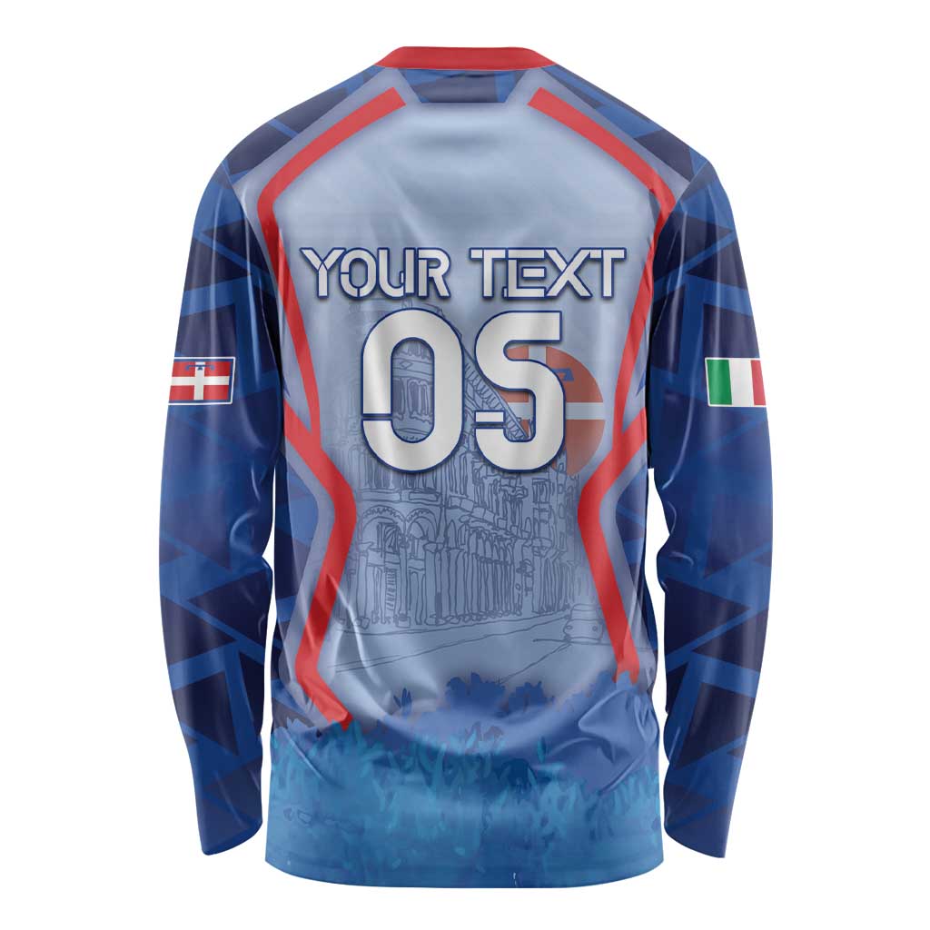 Custom Italy Piedmont Long Sleeve Shirt Capital Turin Urban Sketch