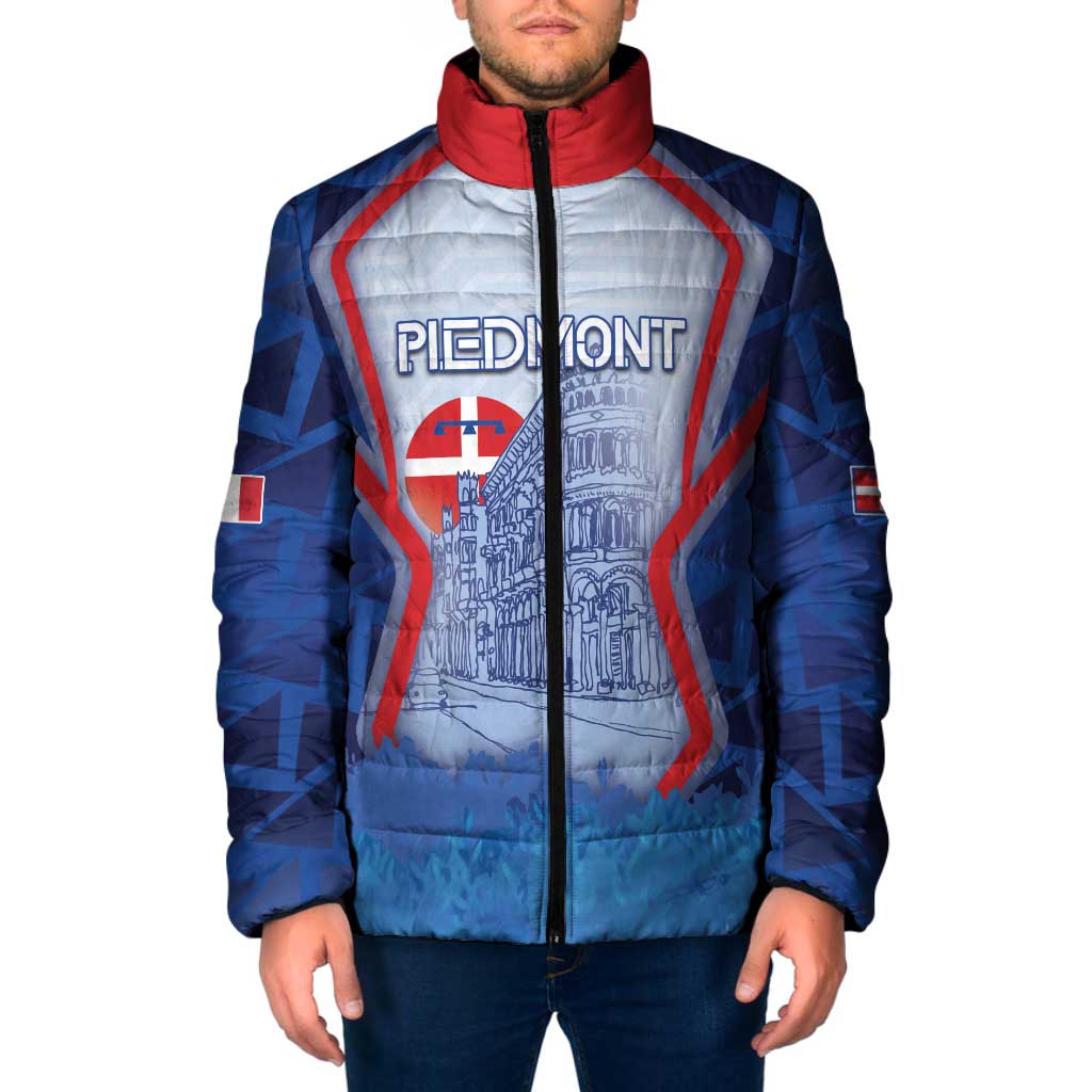 Custom Italy Piedmont Padded Jacket Capital Turin Urban Sketch