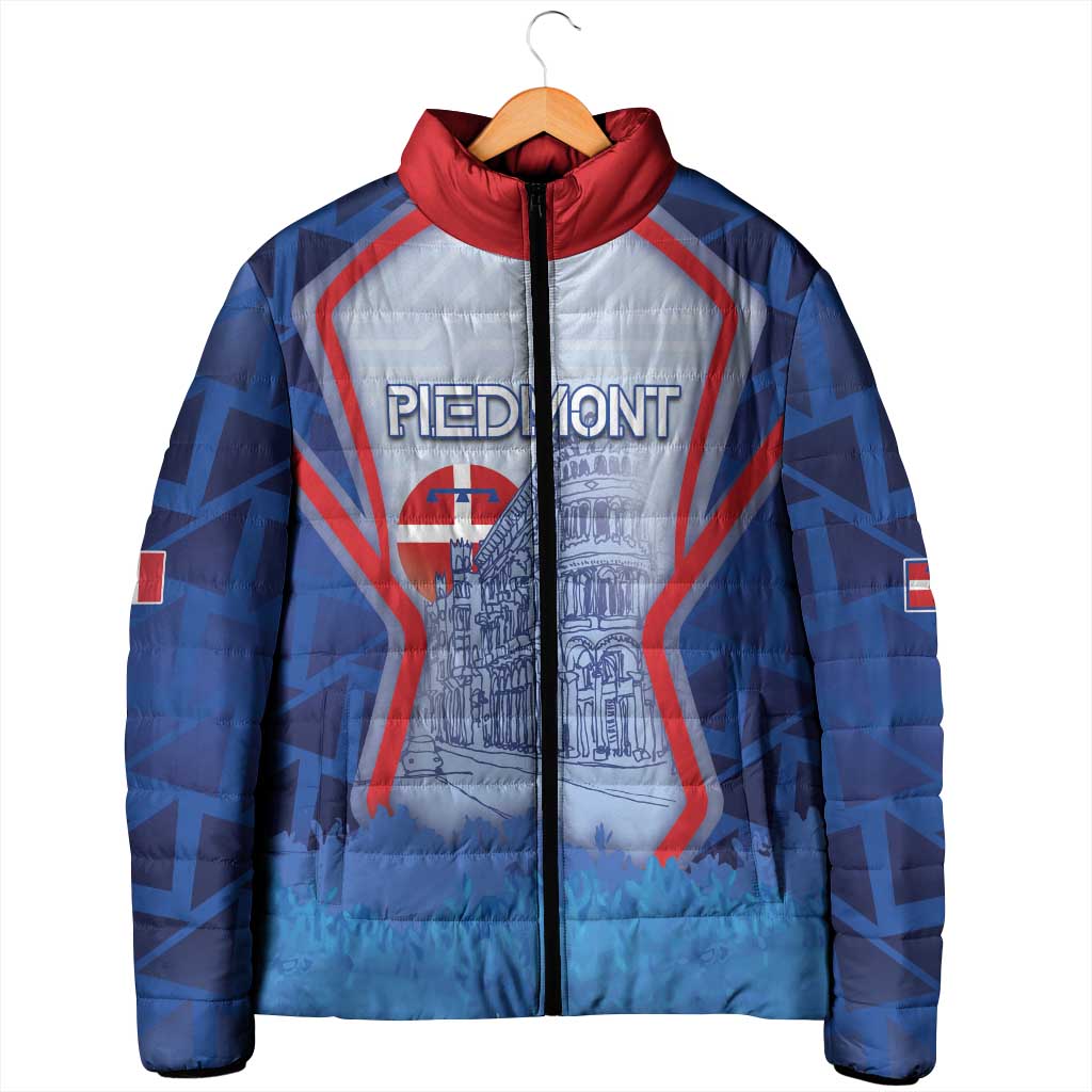Custom Italy Piedmont Padded Jacket Capital Turin Urban Sketch