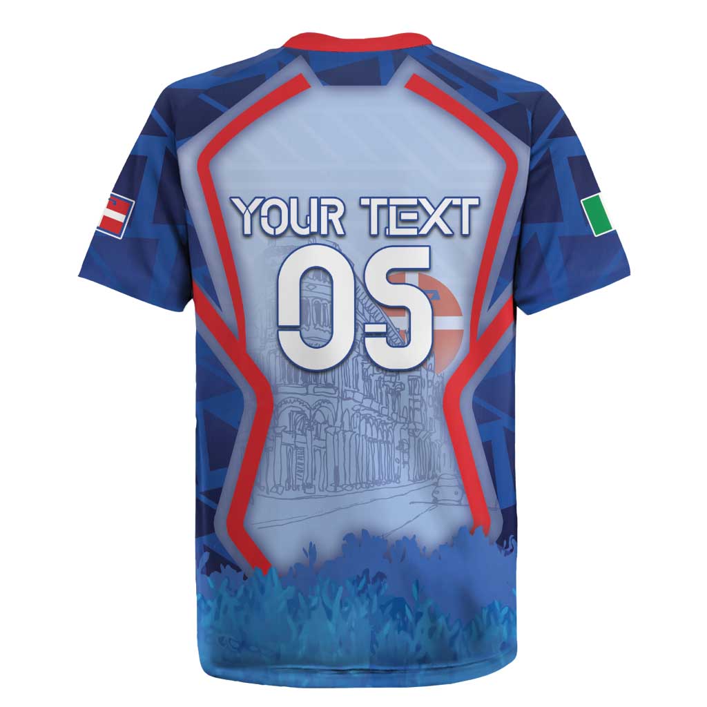 Custom Italy Piedmont Rugby Jersey Capital Turin Urban Sketch