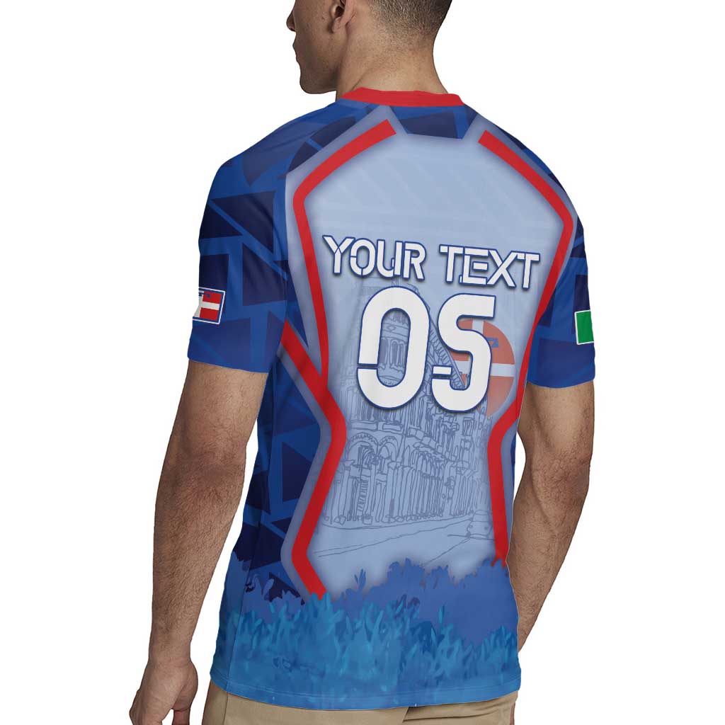 Custom Italy Piedmont Rugby Jersey Capital Turin Urban Sketch